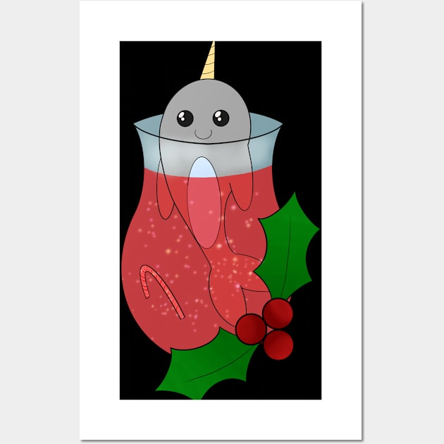 Holiday Narwhal Wall Art by Gumii Designs